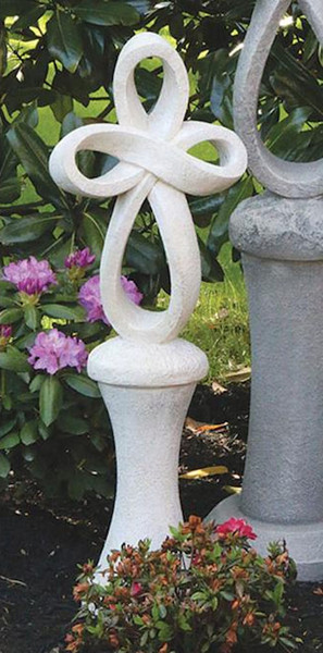 Statuary Eternity Cross Sculpture and Pedestal Medium Religious Modern